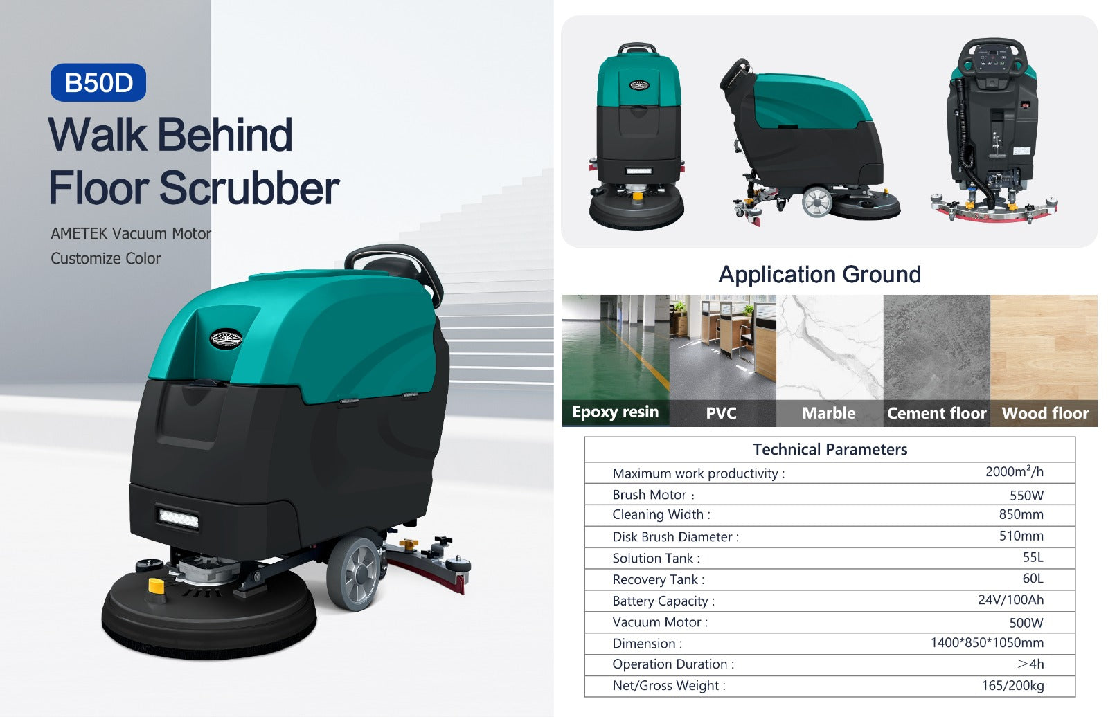B50D Floor Scrubber (self-propelled)