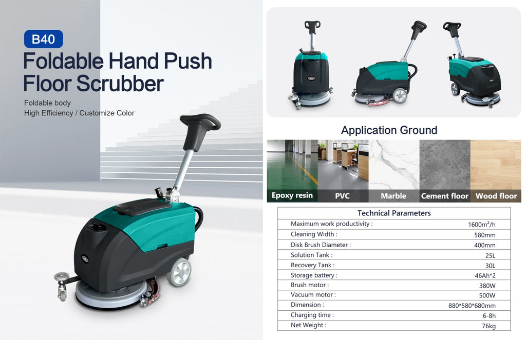 B40 16" Walk-Behind Floor Scrubber